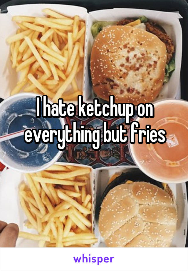 I hate ketchup on everything but fries
