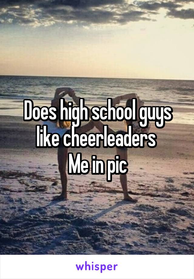 Does high school guys like cheerleaders 
Me in pic