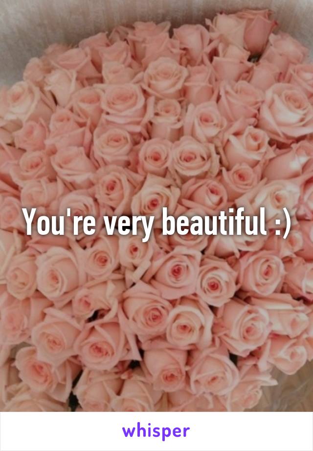 You're very beautiful :)