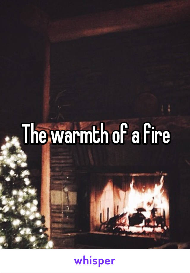 The warmth of a fire