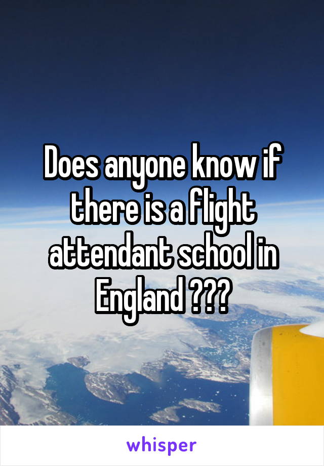 Does anyone know if there is a flight attendant school in England ???