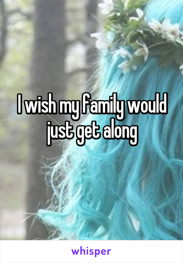 I wish my family would just get along
