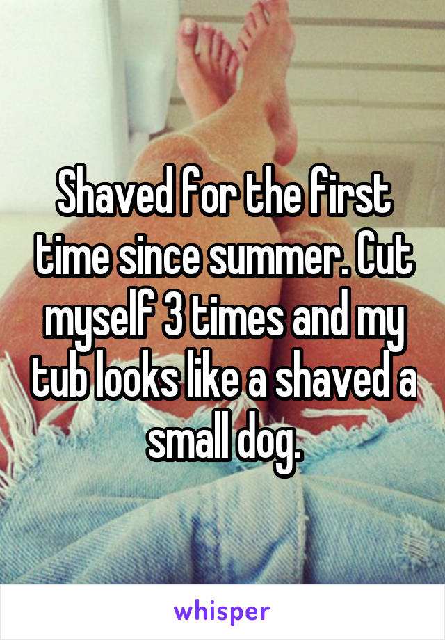 Shaved for the first time since summer. Cut myself 3 times and my tub looks like a shaved a small dog.