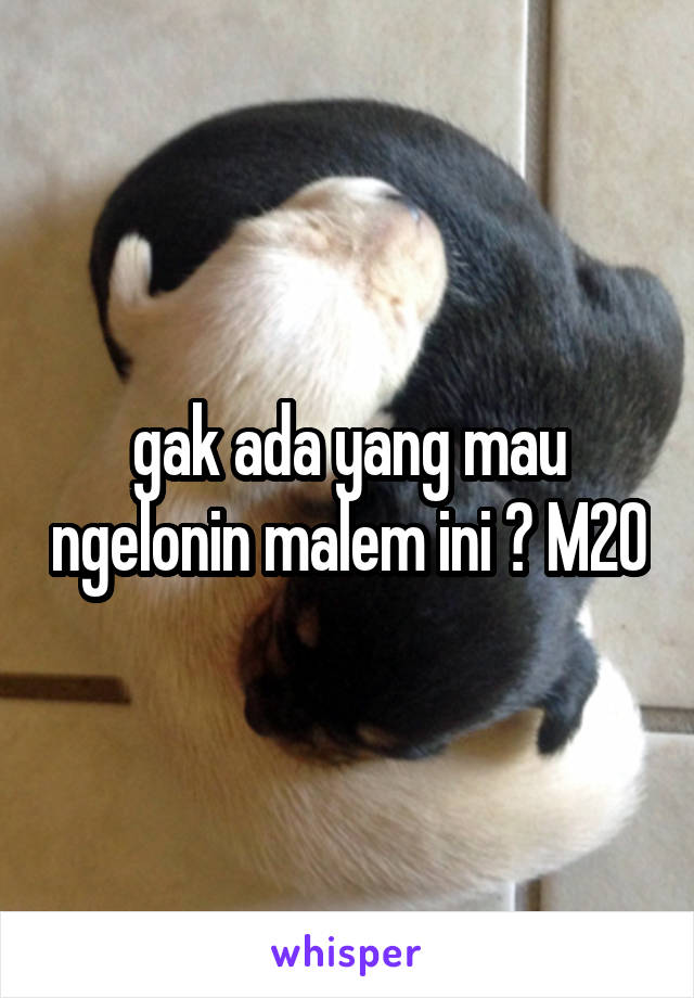 gak ada yang mau ngelonin malem ini ? M20