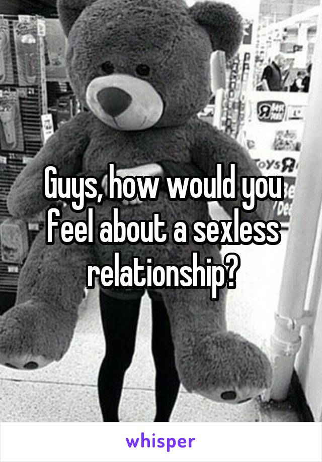 Guys, how would you feel about a sexless relationship?