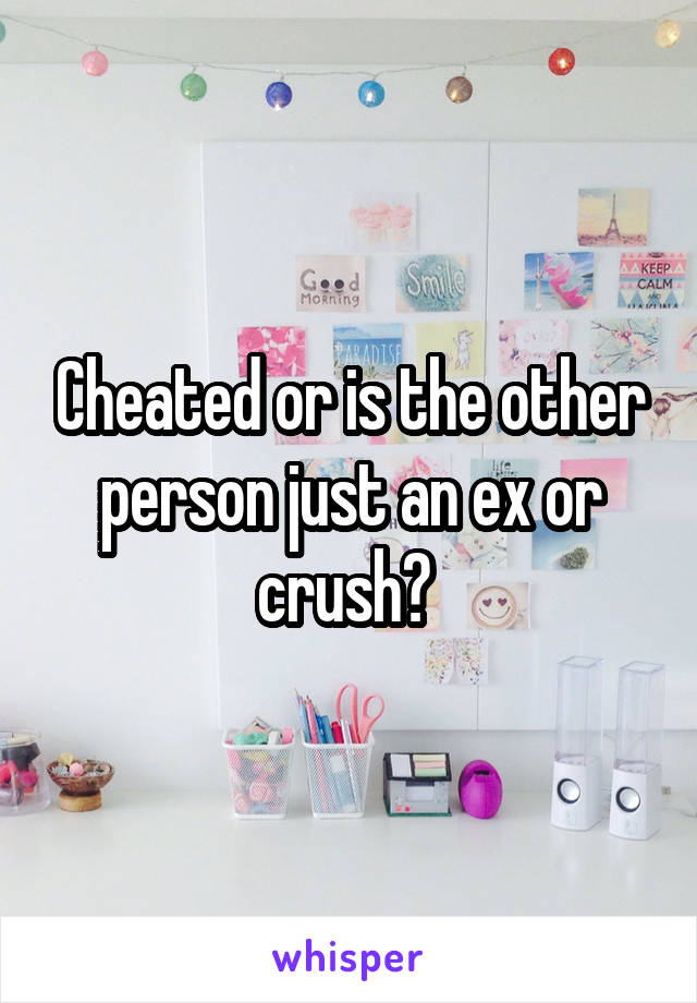 Cheated or is the other person just an ex or crush? 