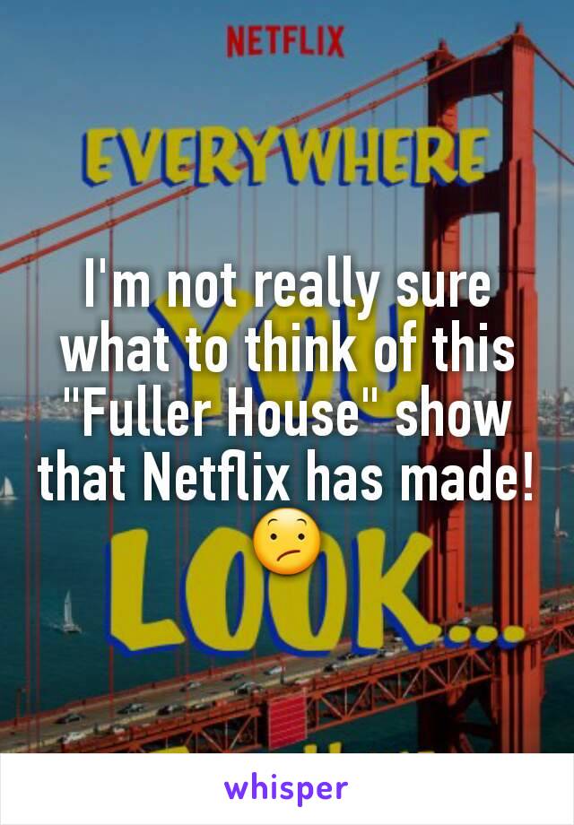 I'm not really sure what to think of this "Fuller House" show that Netflix has made!
😕