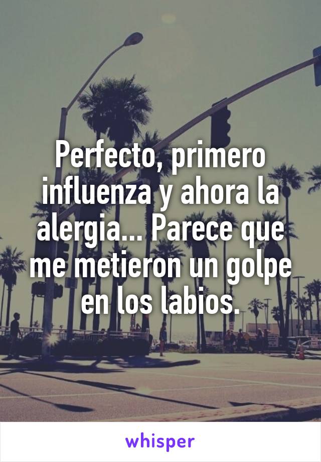 Perfecto, primero influenza y ahora la alergia... Parece que me metieron un golpe en los labios.