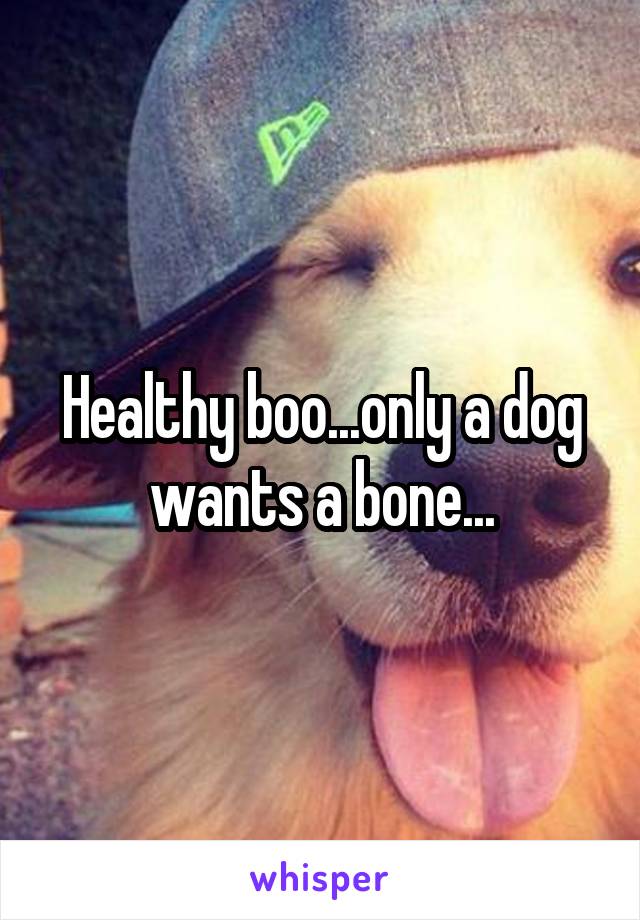 Healthy boo...only a dog wants a bone...