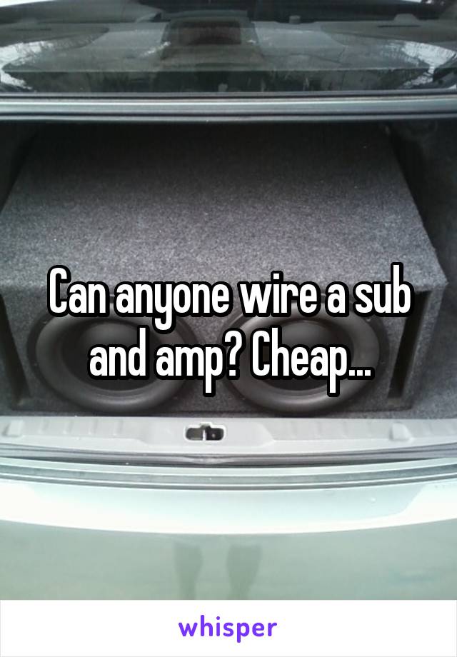 Can anyone wire a sub and amp? Cheap...