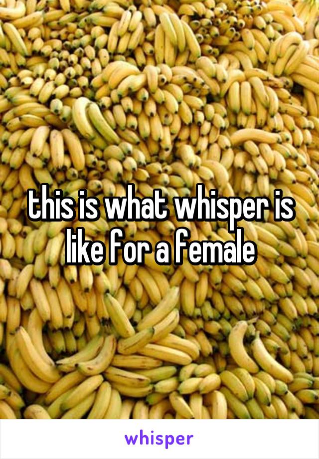 this is what whisper is like for a female