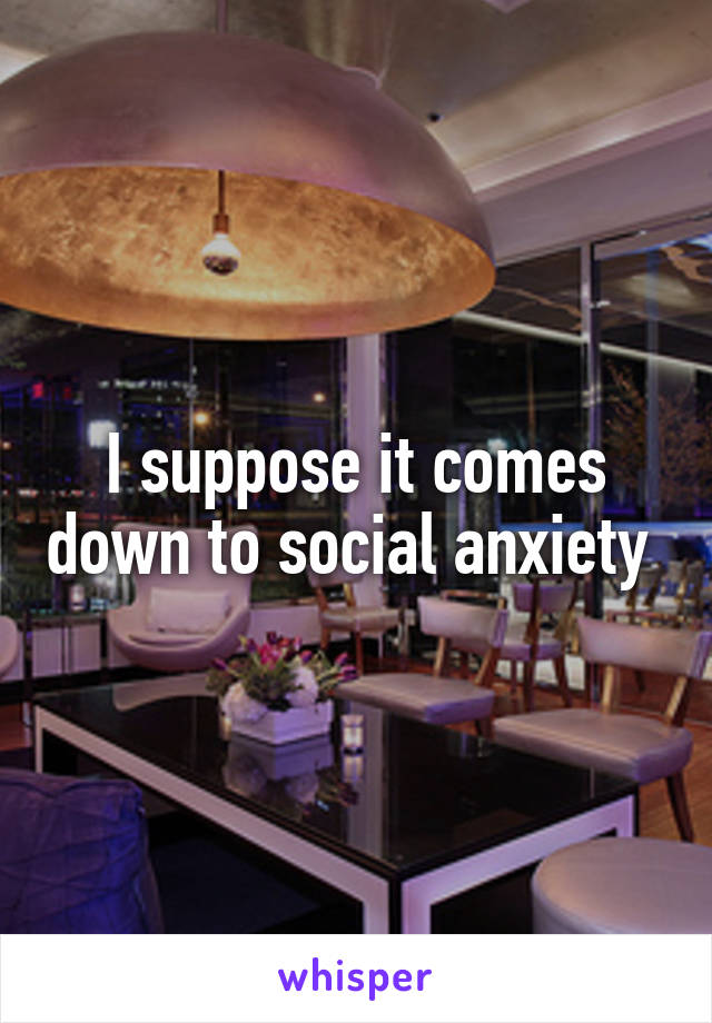 I suppose it comes down to social anxiety 