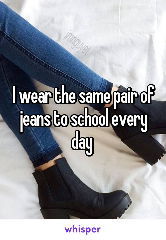 I wear the same pair of jeans to school every day 