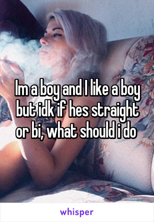 Im a boy and I like a boy but idk if hes straight or bi, what should i do 