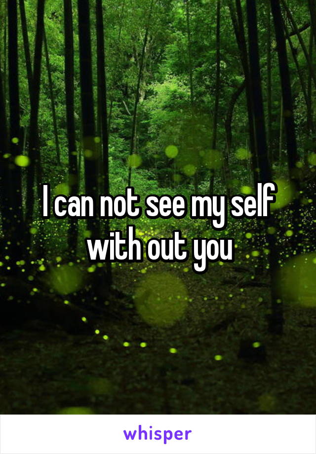 I can not see my self with out you