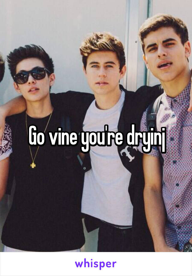 Go vine you're dryinj