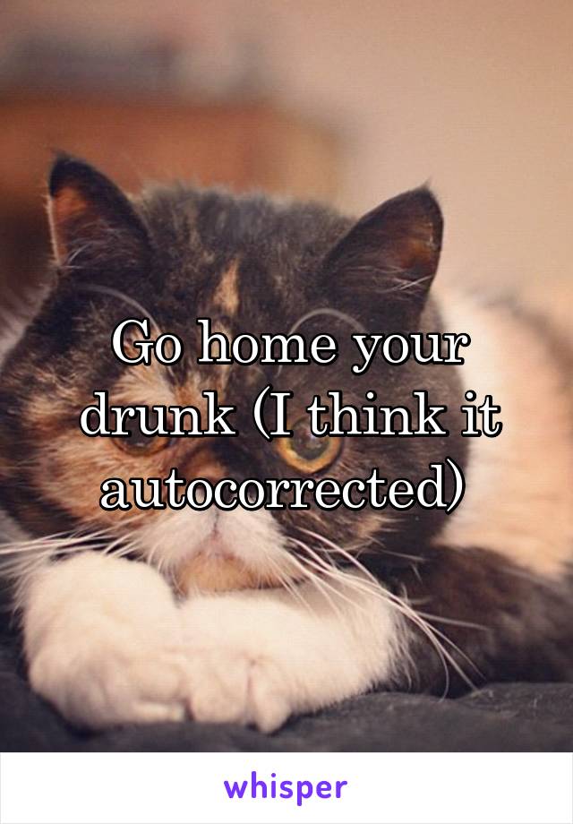 Go home your drunk (I think it autocorrected) 