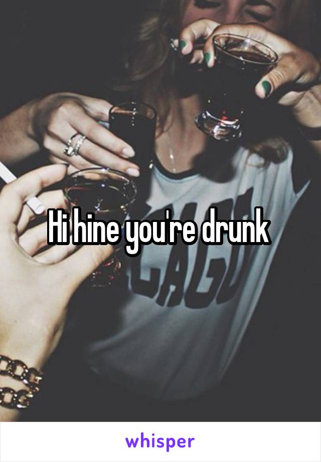 Hi hine you're drunk 