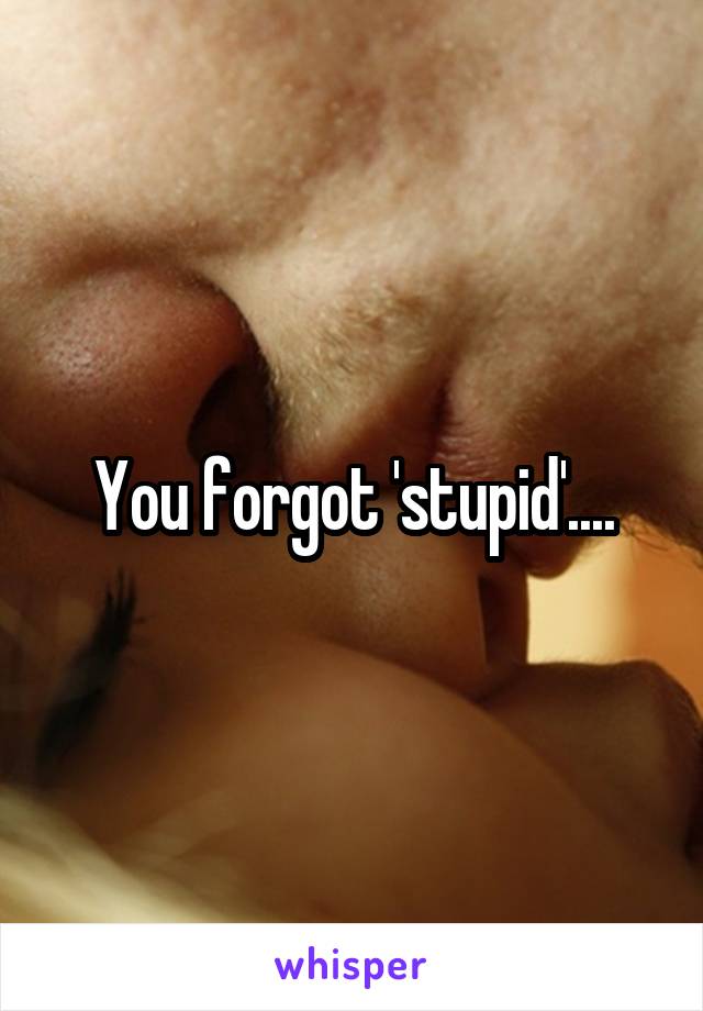 You forgot 'stupid'....