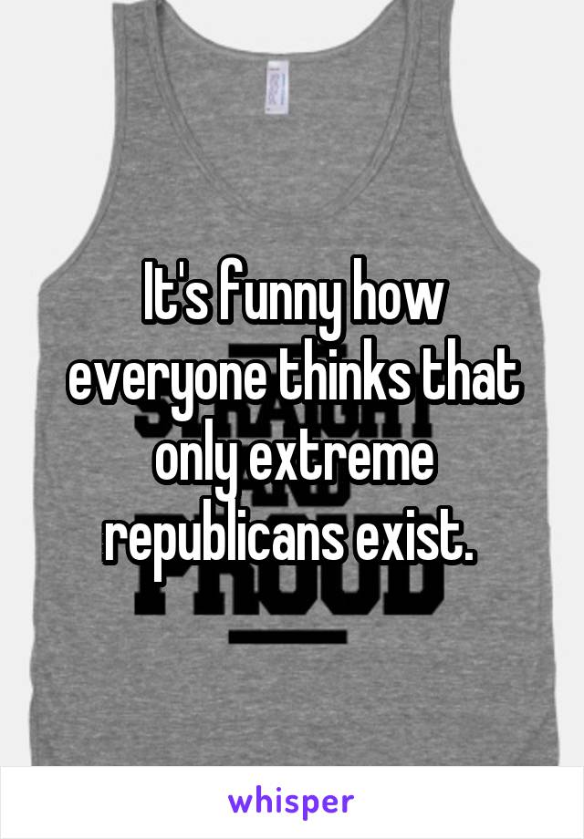 It's funny how everyone thinks that only extreme republicans exist. 