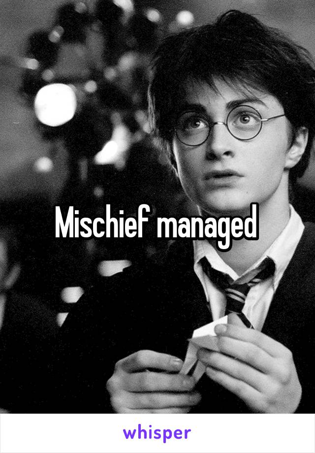 Mischief managed 