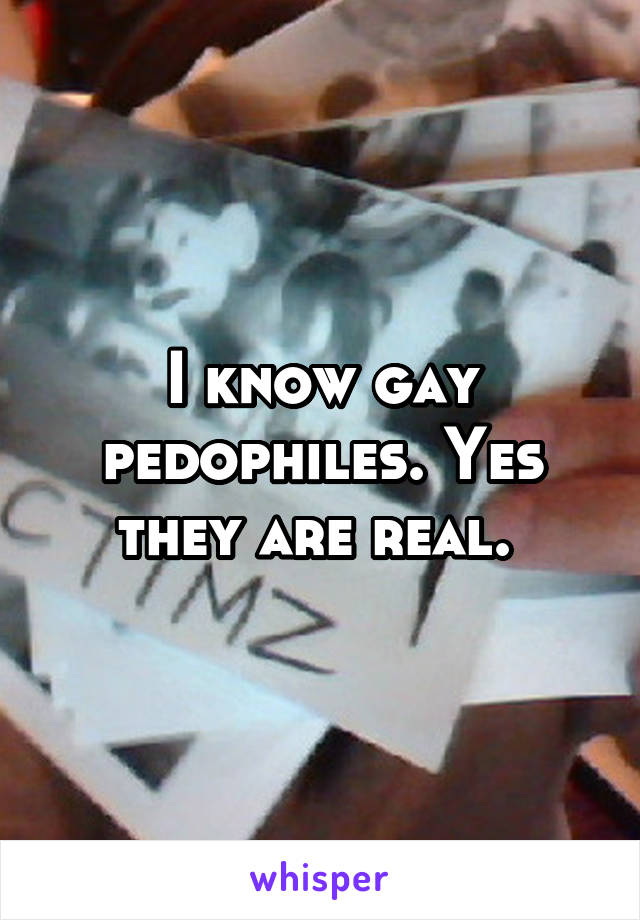 I know gay pedophiles. Yes they are real. 