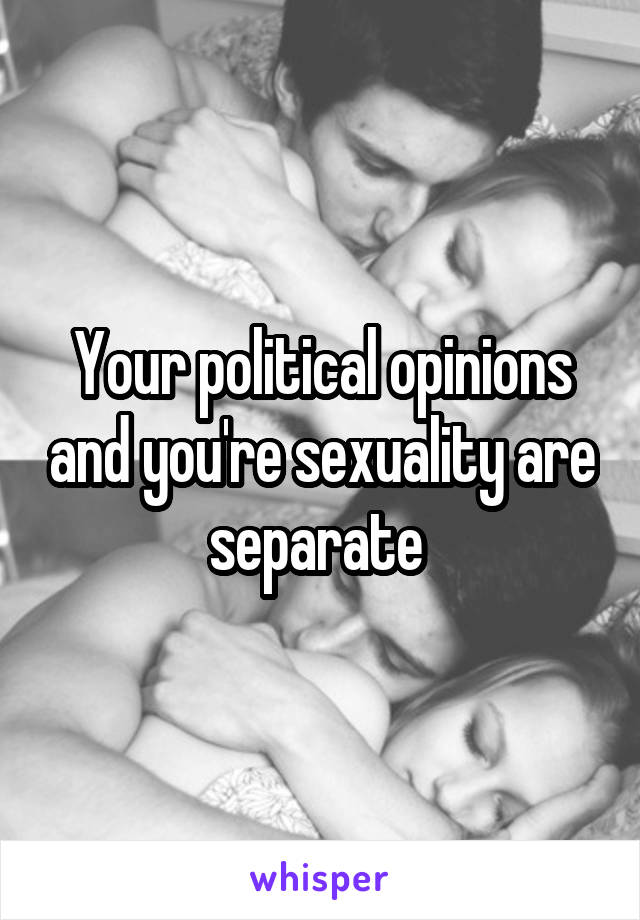 Your political opinions and you're sexuality are separate 