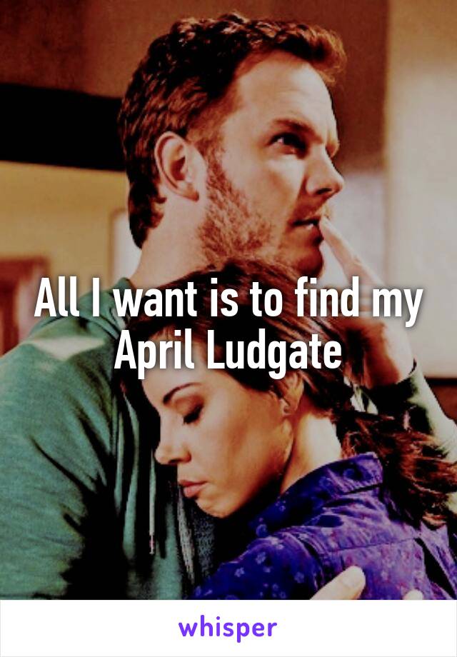 All I want is to find my April Ludgate