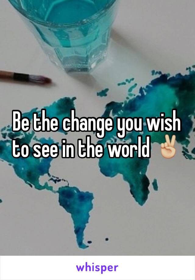 Be the change you wish to see in the world ✌🏼️