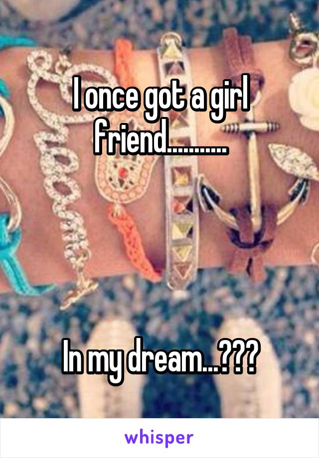 I once got a girl friend...........




In my dream...😩😫😖