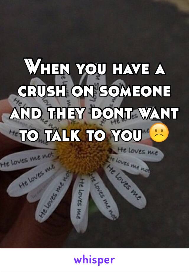 When you have a crush on someone and they dont want to talk to you ☹️