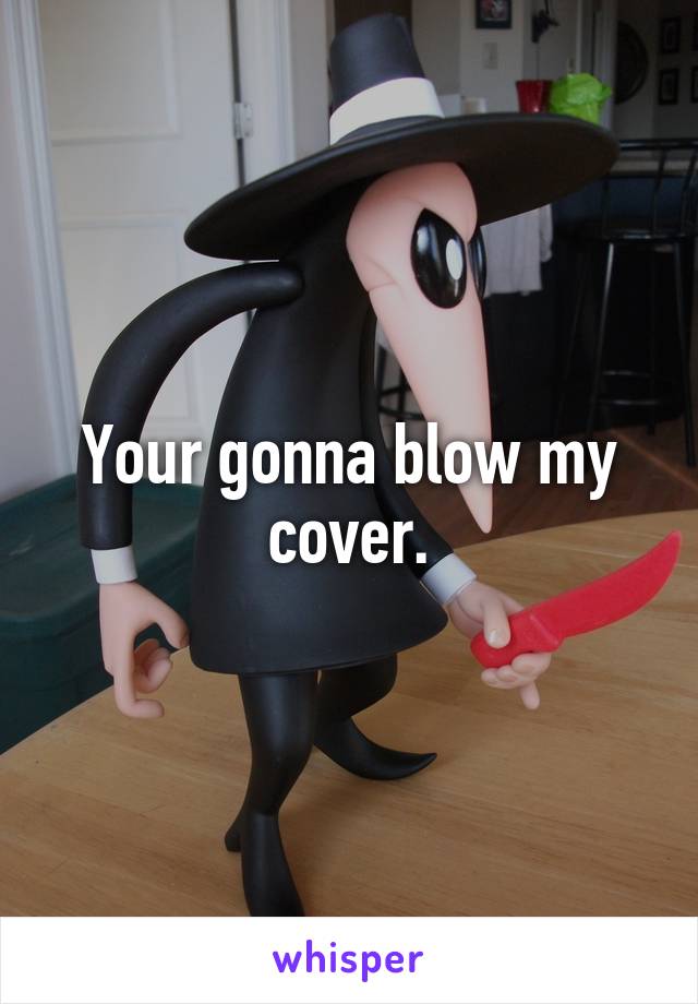 Your gonna blow my cover.