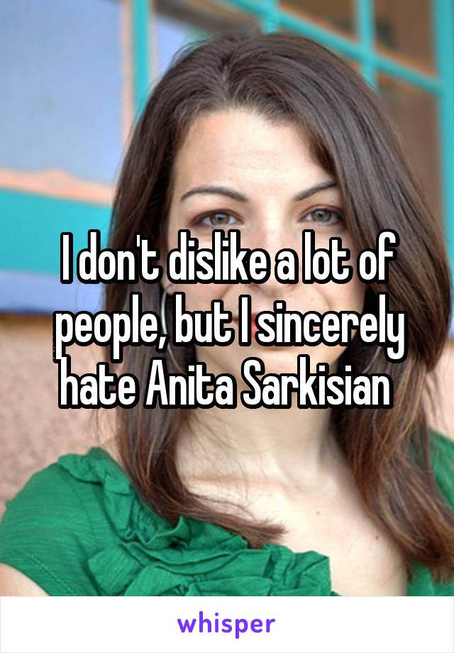 I don't dislike a lot of people, but I sincerely hate Anita Sarkisian 