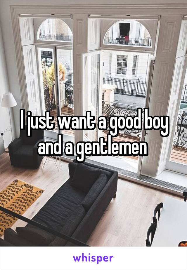 I just want a good boy and a gentlemen 