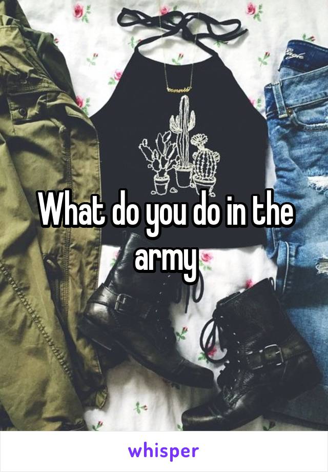 What do you do in the army