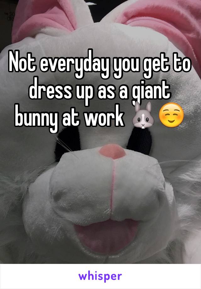 Not everyday you get to dress up as a giant bunny at work 🐰☺️