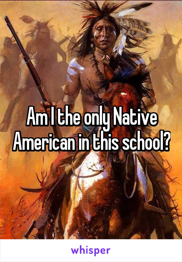 Am I the only Native American in this school?