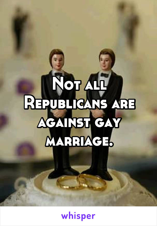 Not all Republicans are against gay marriage.