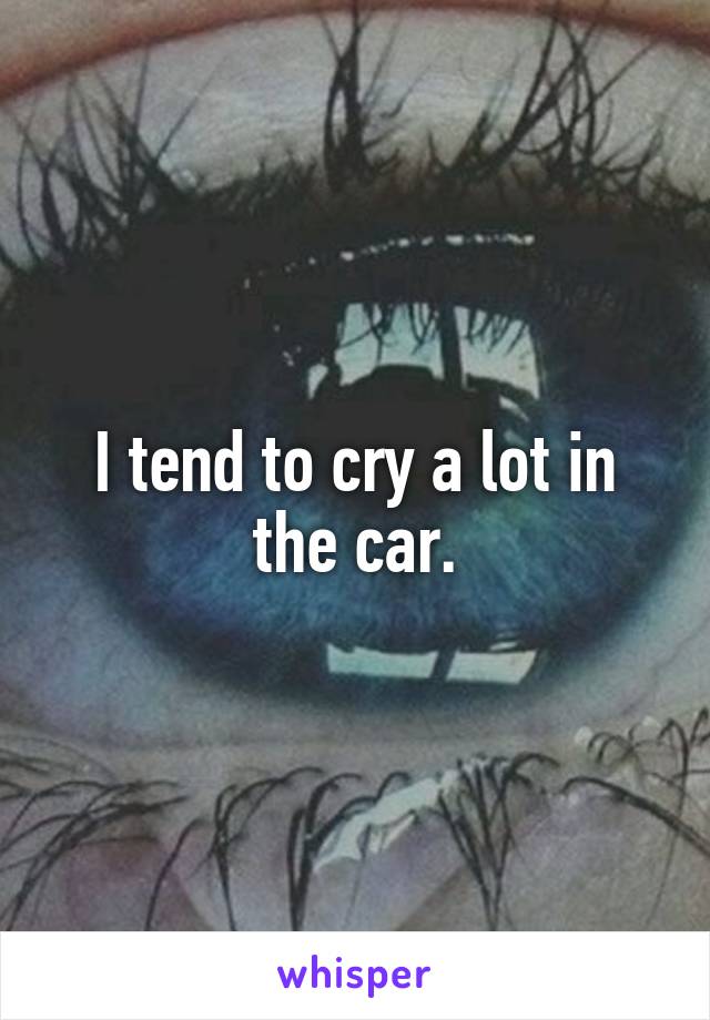 I tend to cry a lot in the car.