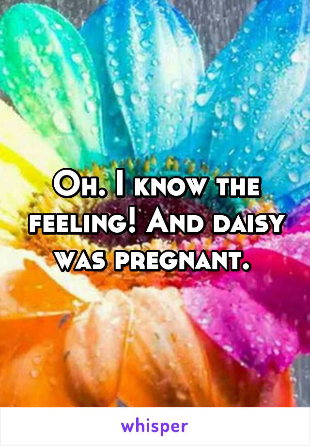 Oh. I know the feeling! And daisy was pregnant. 