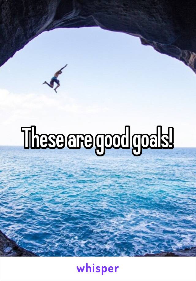 These are good goals! 