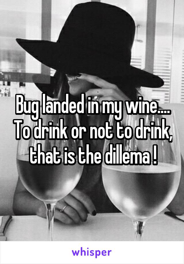 Bug landed in my wine.... To drink or not to drink, that is the dillema !