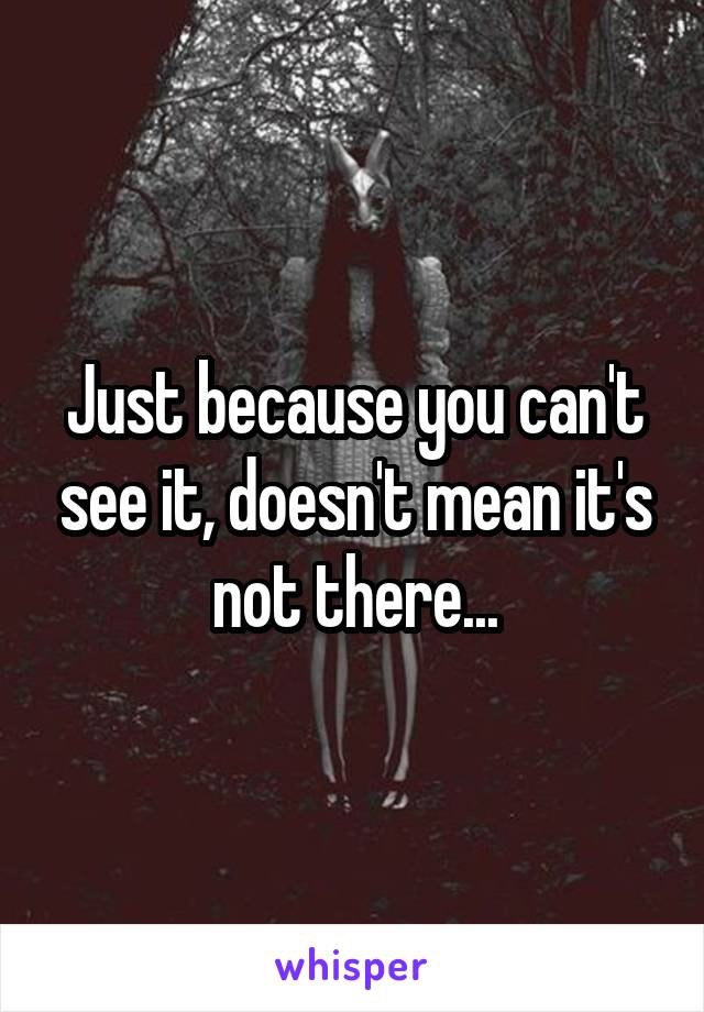 Just because you can't see it, doesn't mean it's not there...