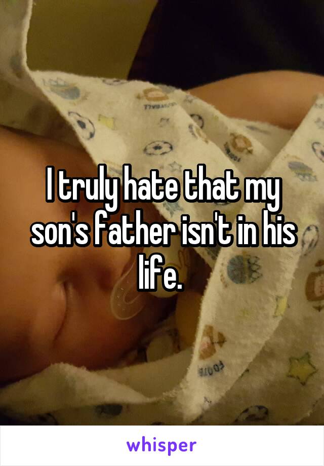 I truly hate that my son's father isn't in his life. 