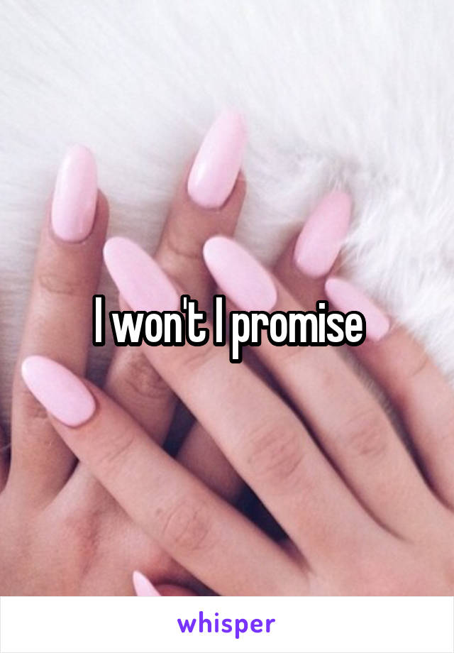 I won't I promise