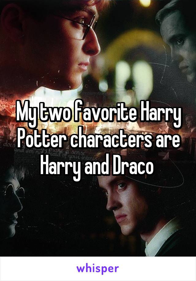 My two favorite Harry Potter characters are Harry and Draco 