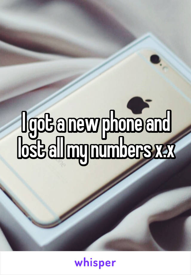 I got a new phone and lost all my numbers x.x