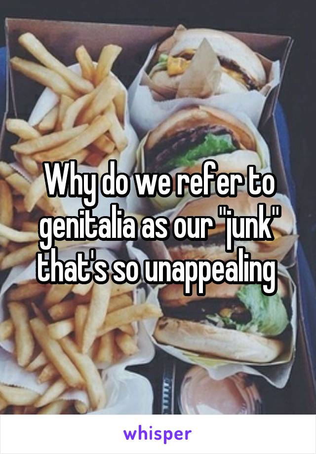 Why do we refer to genitalia as our "junk" that's so unappealing 