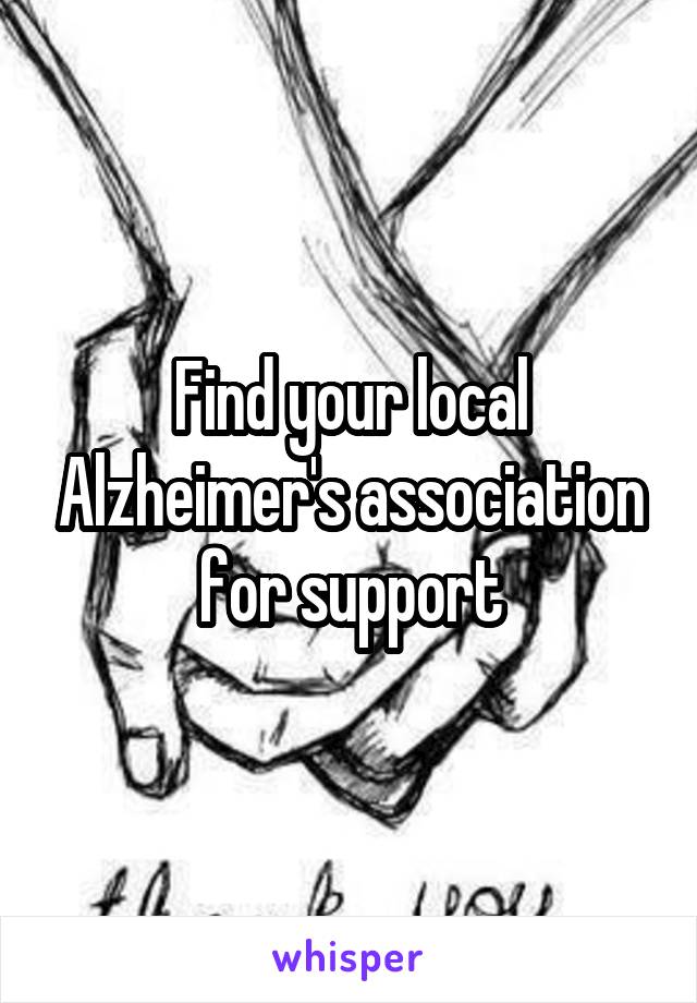 Find your local Alzheimer's association for support