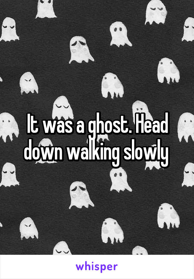 It was a ghost. Head down walking slowly 